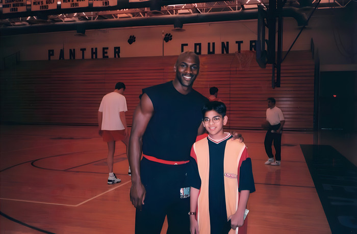 Interviewing Michael Jordan, 1996.