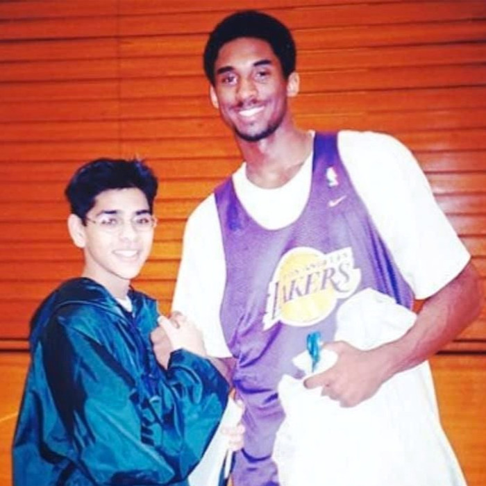 Interviewing Kobe Bryant in high school.